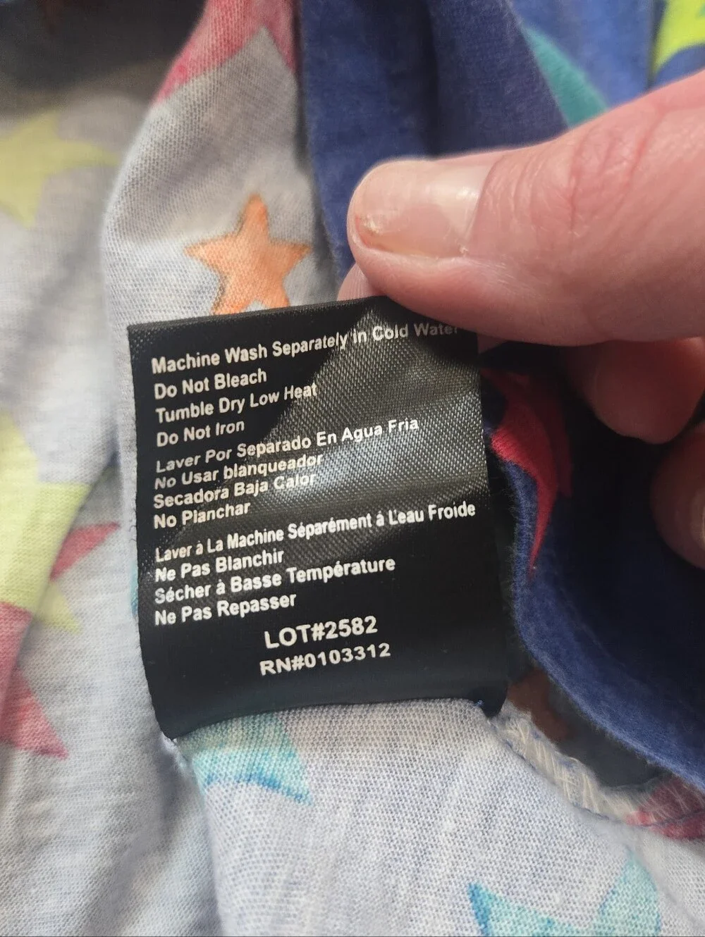Just Love Blue Stars Short Sleeve Whimsigoth Retro Cotton Sleep Shirt, 2X